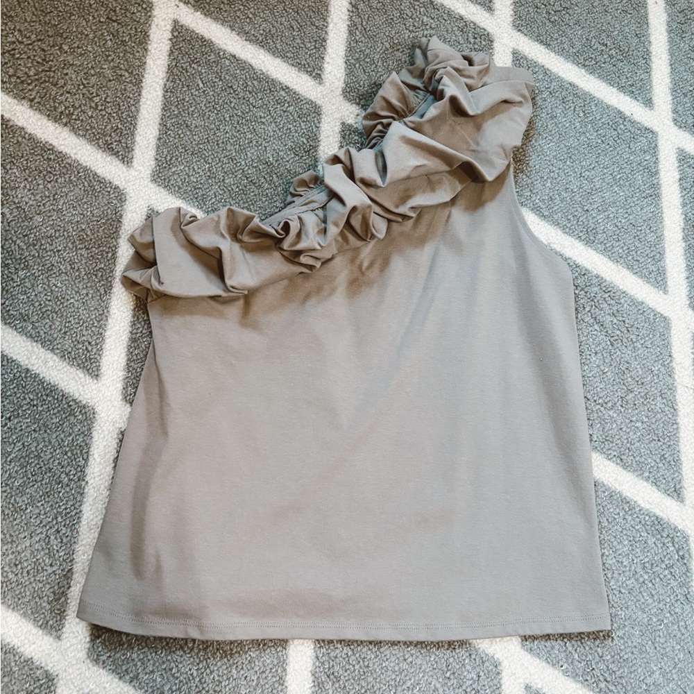 Express Mauve Puff One-Shoulder Top